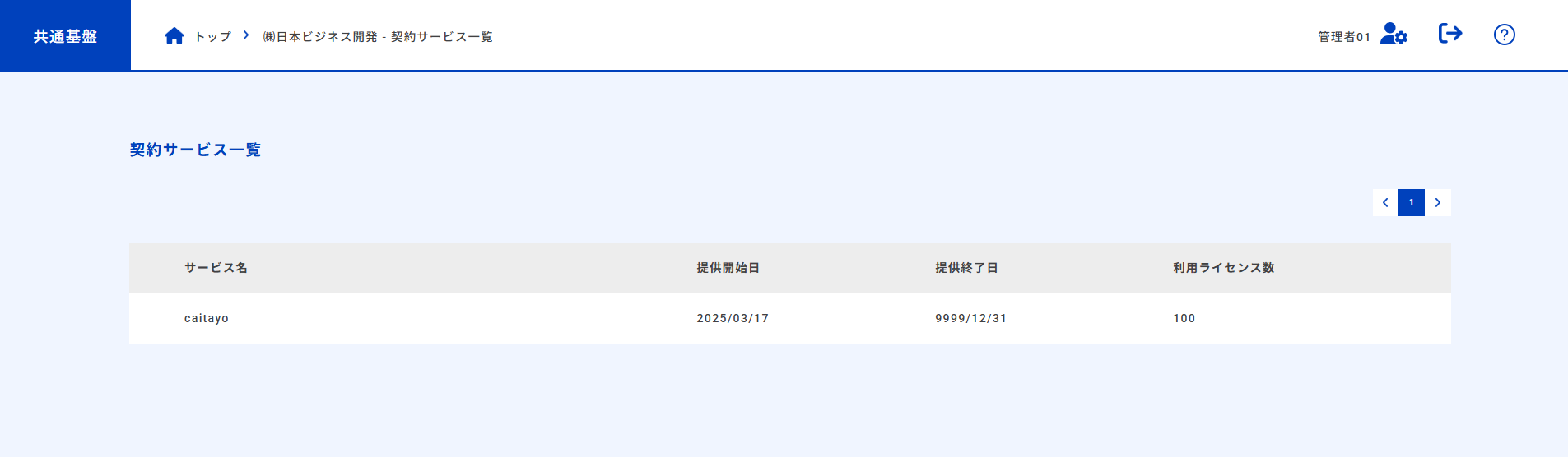契約サービス一覧