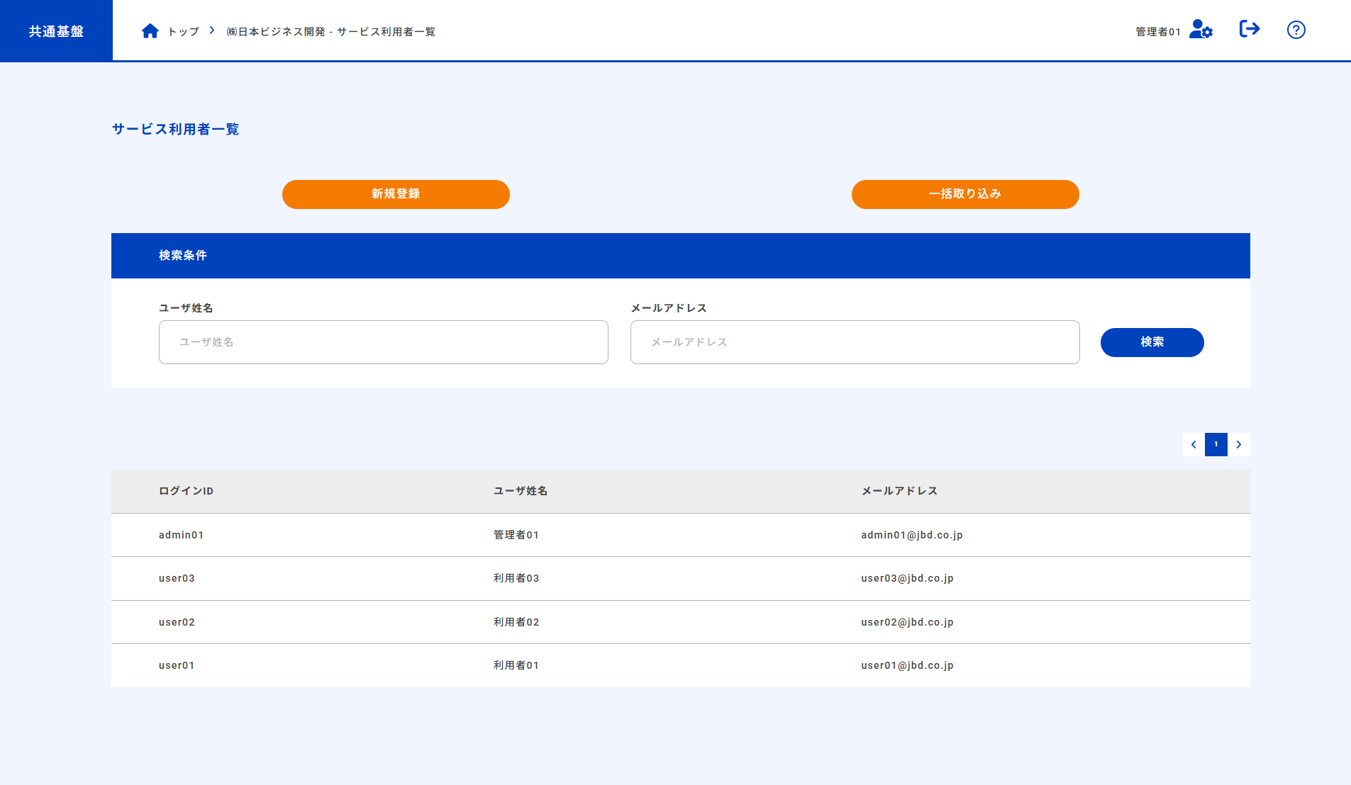 サービス利用者一覧